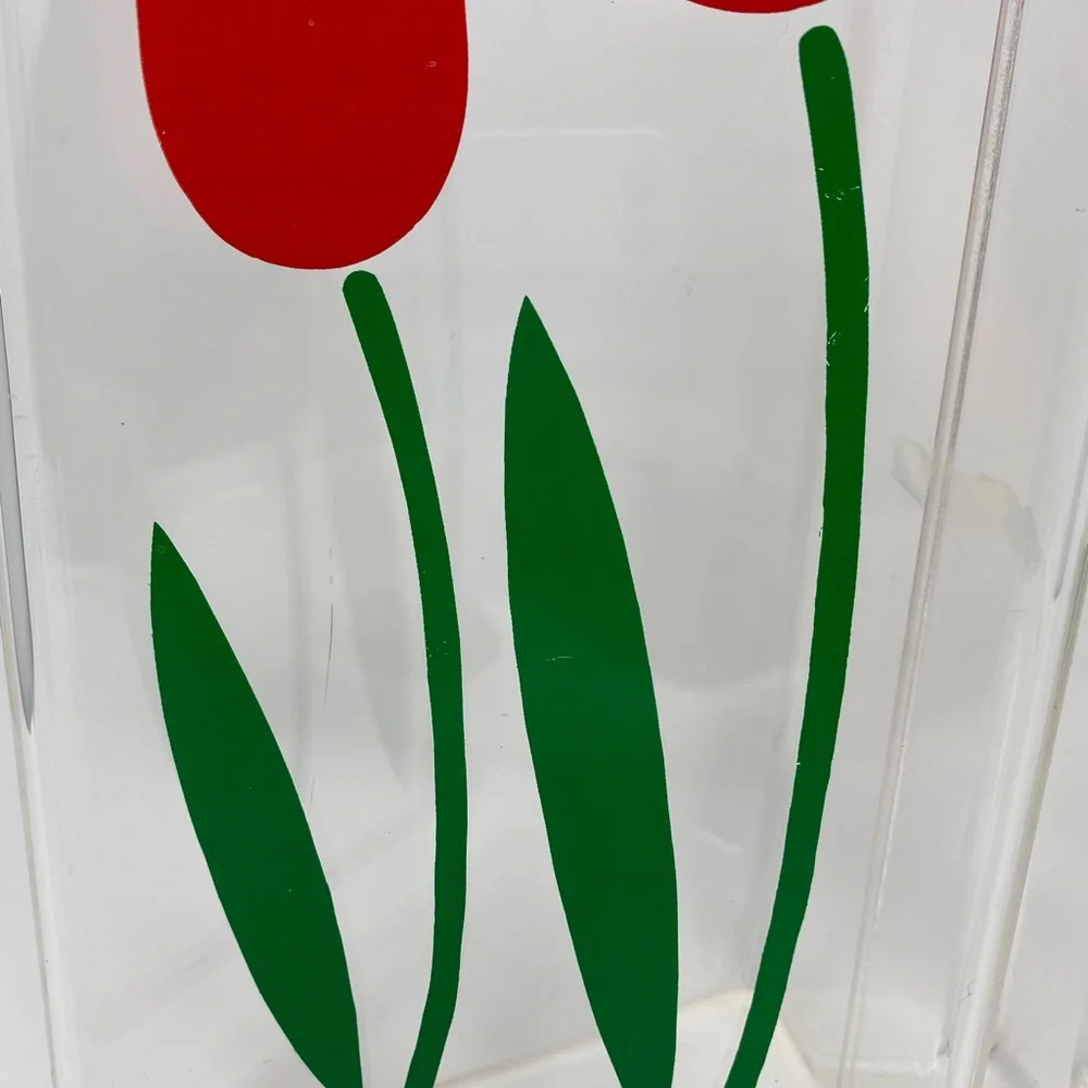 Vintage Tulips pitcher lucite 80’s cottagecore